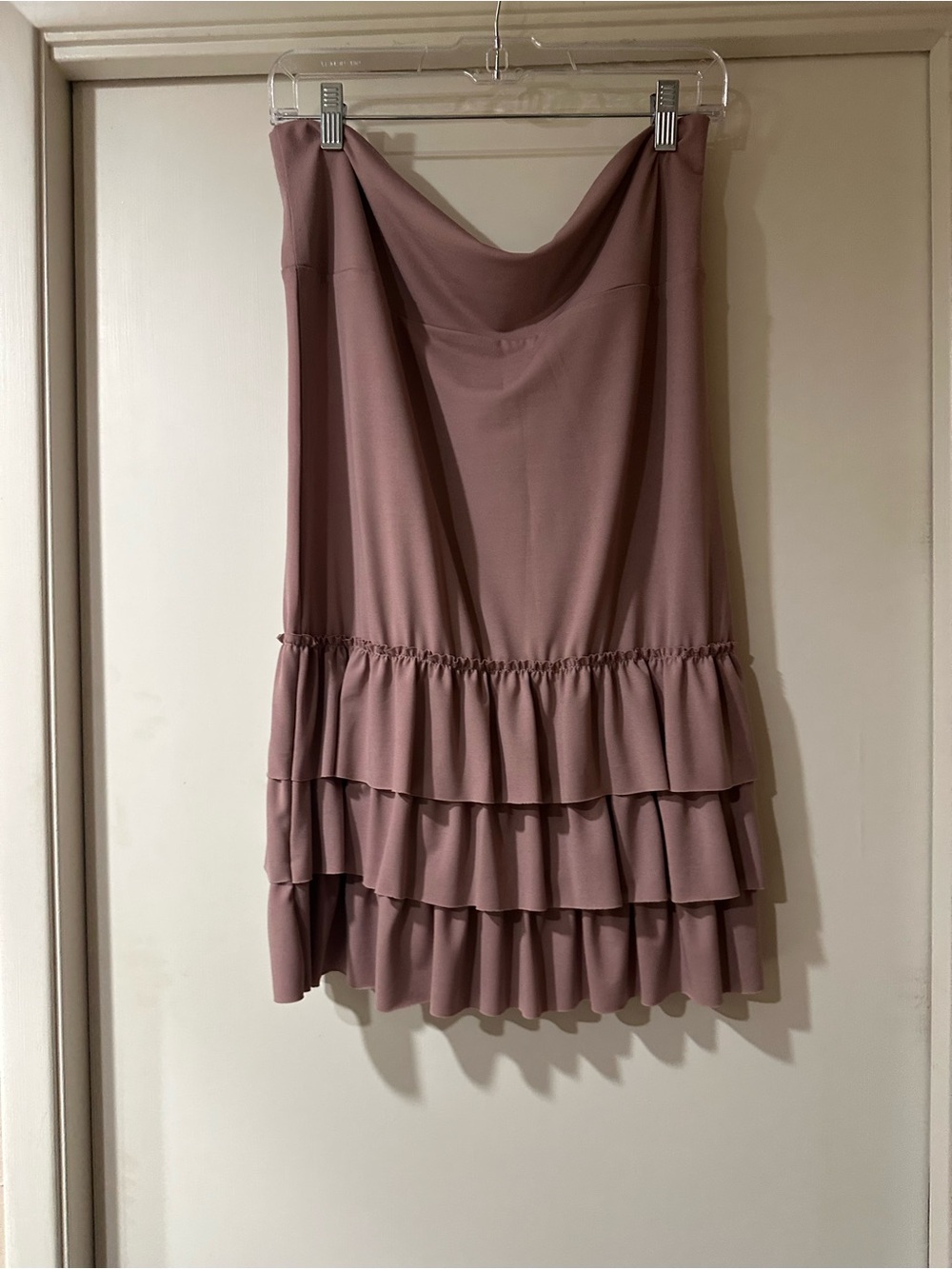 Mauve Tiered Ruffle Mini Skirt
